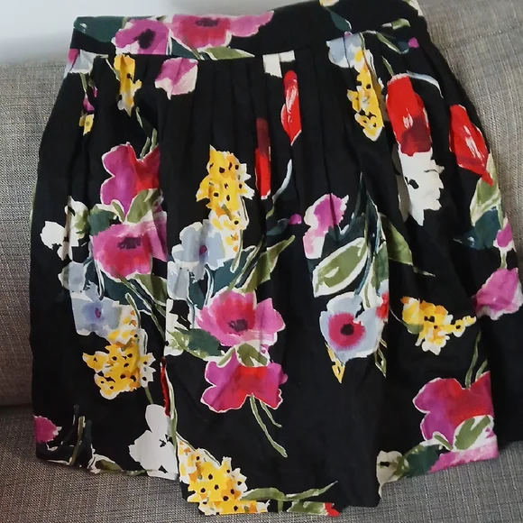 American Living Pink and Yellow Midi Fit and Flare Skirt - Picture 3 of 8